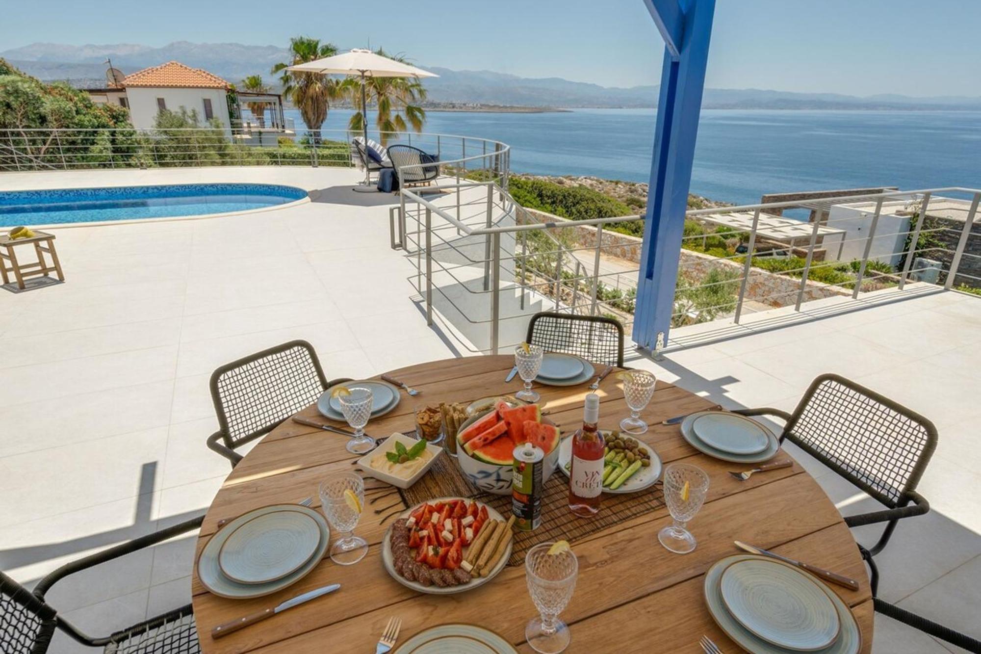 Villa Hemera Ocean View Private Heated Pool Chorafakia Ngoại thất bức ảnh