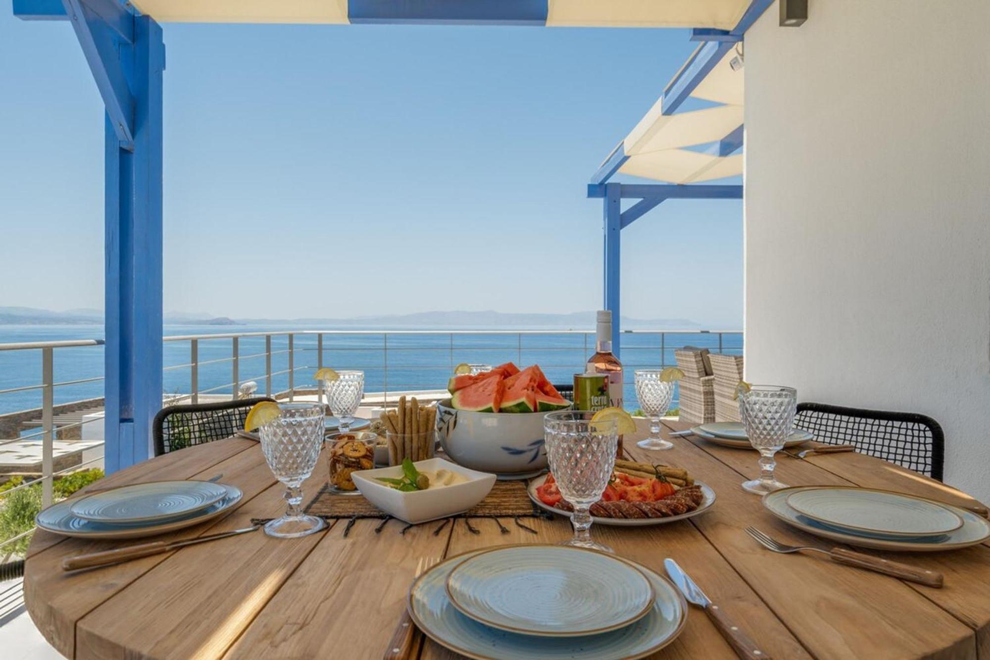 Villa Hemera Ocean View Private Heated Pool Chorafakia Ngoại thất bức ảnh