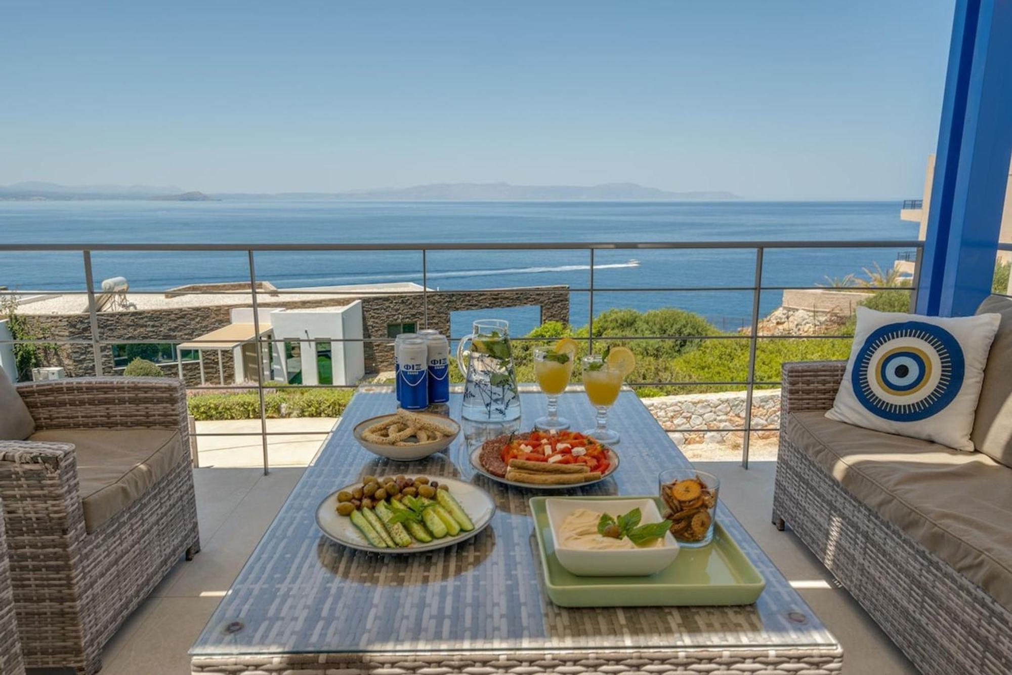 Villa Hemera Ocean View Private Heated Pool Chorafakia Ngoại thất bức ảnh