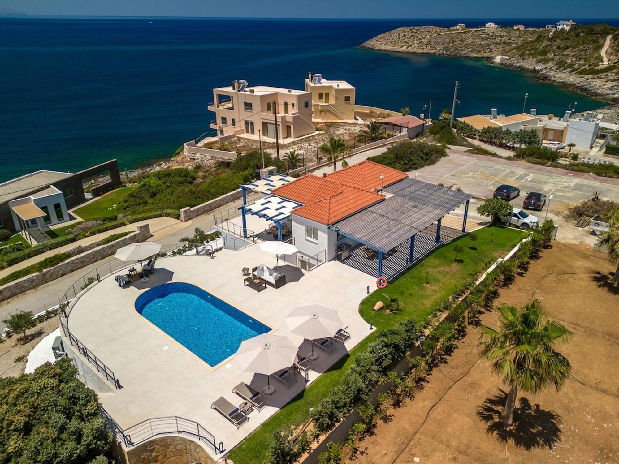Villa Hemera Ocean View Private Heated Pool Chorafakia Ngoại thất bức ảnh