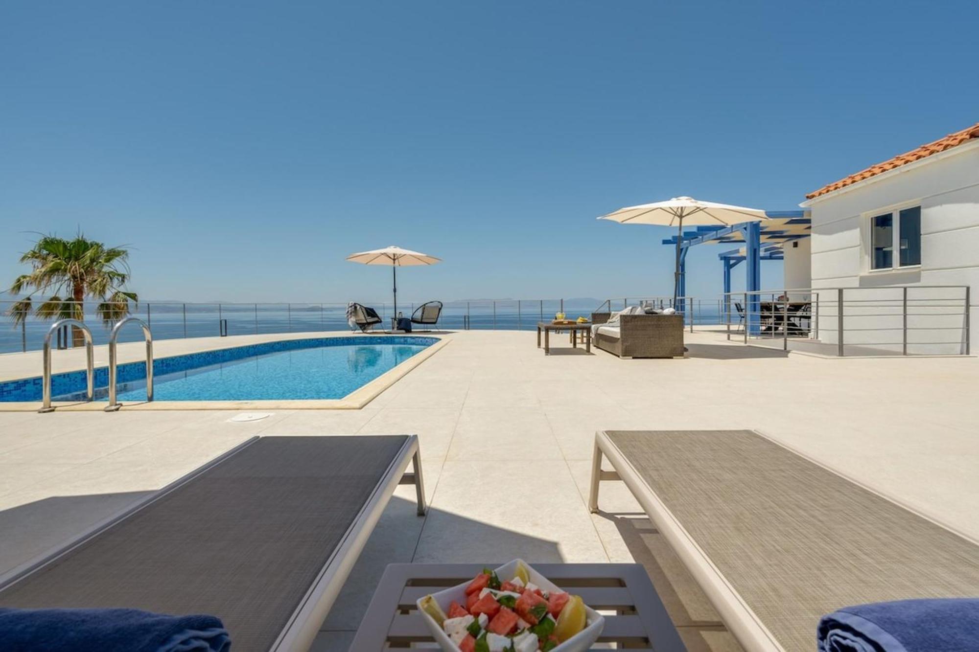 Villa Hemera Ocean View Private Heated Pool Chorafakia Ngoại thất bức ảnh