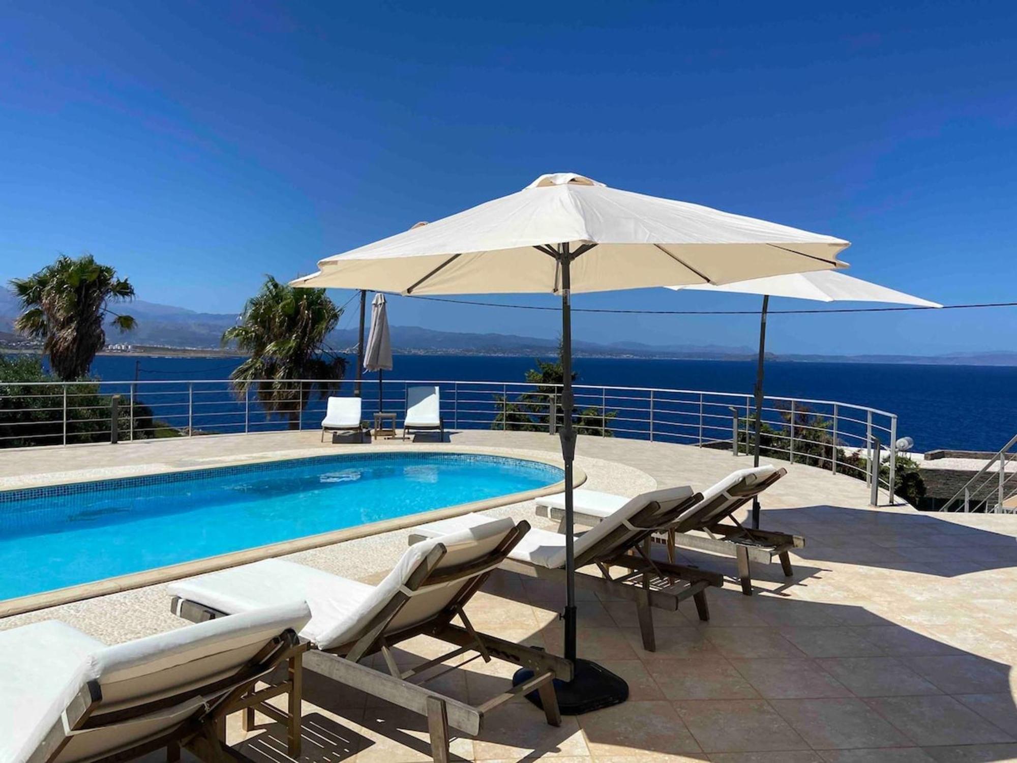 Villa Hemera Ocean View Private Heated Pool Chorafakia Ngoại thất bức ảnh