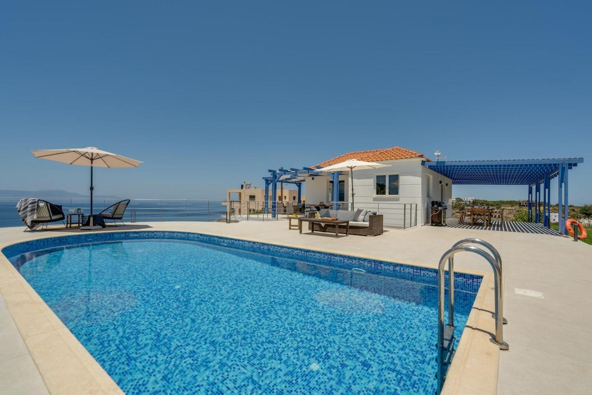 Villa Hemera Ocean View Private Heated Pool Chorafakia Ngoại thất bức ảnh