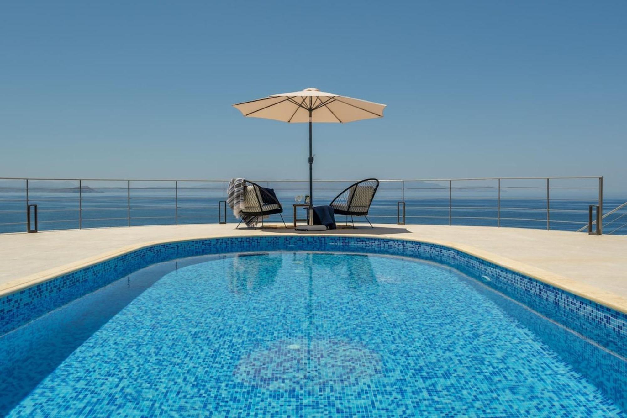 Villa Hemera Ocean View Private Heated Pool Chorafakia Ngoại thất bức ảnh